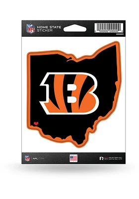 Cincinnati Bengals Home State Auto Decal - Orange
