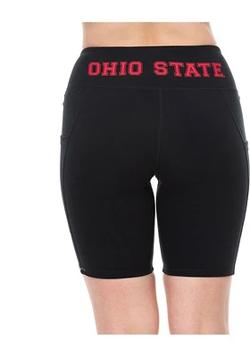 Ohio State Buckeyes Womens Black Biker Design Shorts