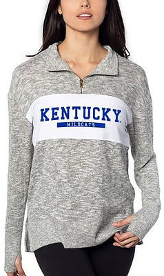 Kentucky Wildcats Womens Grey Cozy Qtr Zip