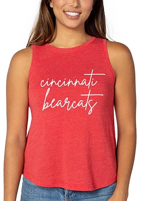 Cincinnati Bearcats Womens Red Melange Swing Tank Top