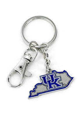 Kentucky Wildcats State Shape Keychain - Blue