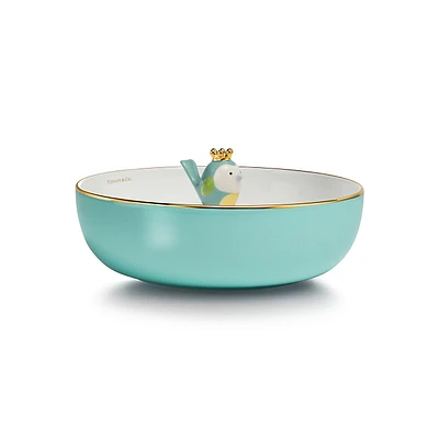 Tiny Tiffany Chick on a Rock Soup Bowl