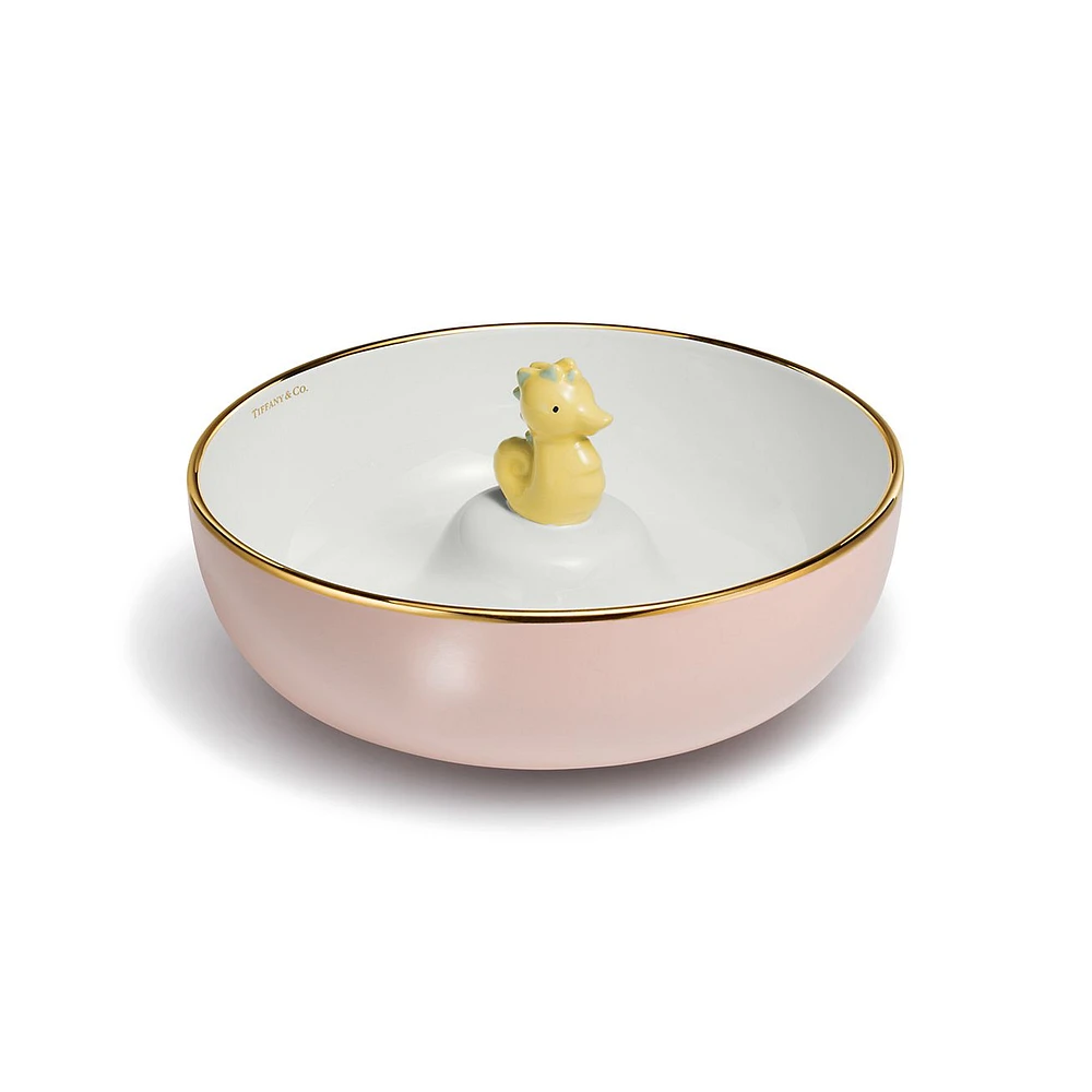 Tiny Tiffany Seahorse Soup Bowl