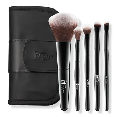 IT Brushes For ULTA Your Face & Eye Essentials Mini 5 Pc Travel Brush Set