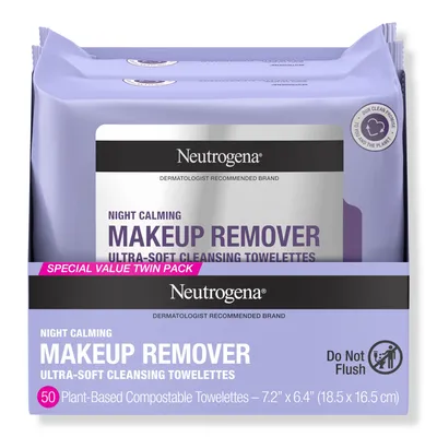 Neutrogena Night Calming Makeup Remover Cleansing Towelettes Twin Pack