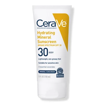 CeraVe Hydrating Mineral Sunscreen SPF 30 Body Lotion