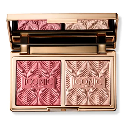 ICONIC LONDON Silk Glow Duo Blush & Highlight Gel-Powders - Rose Glow