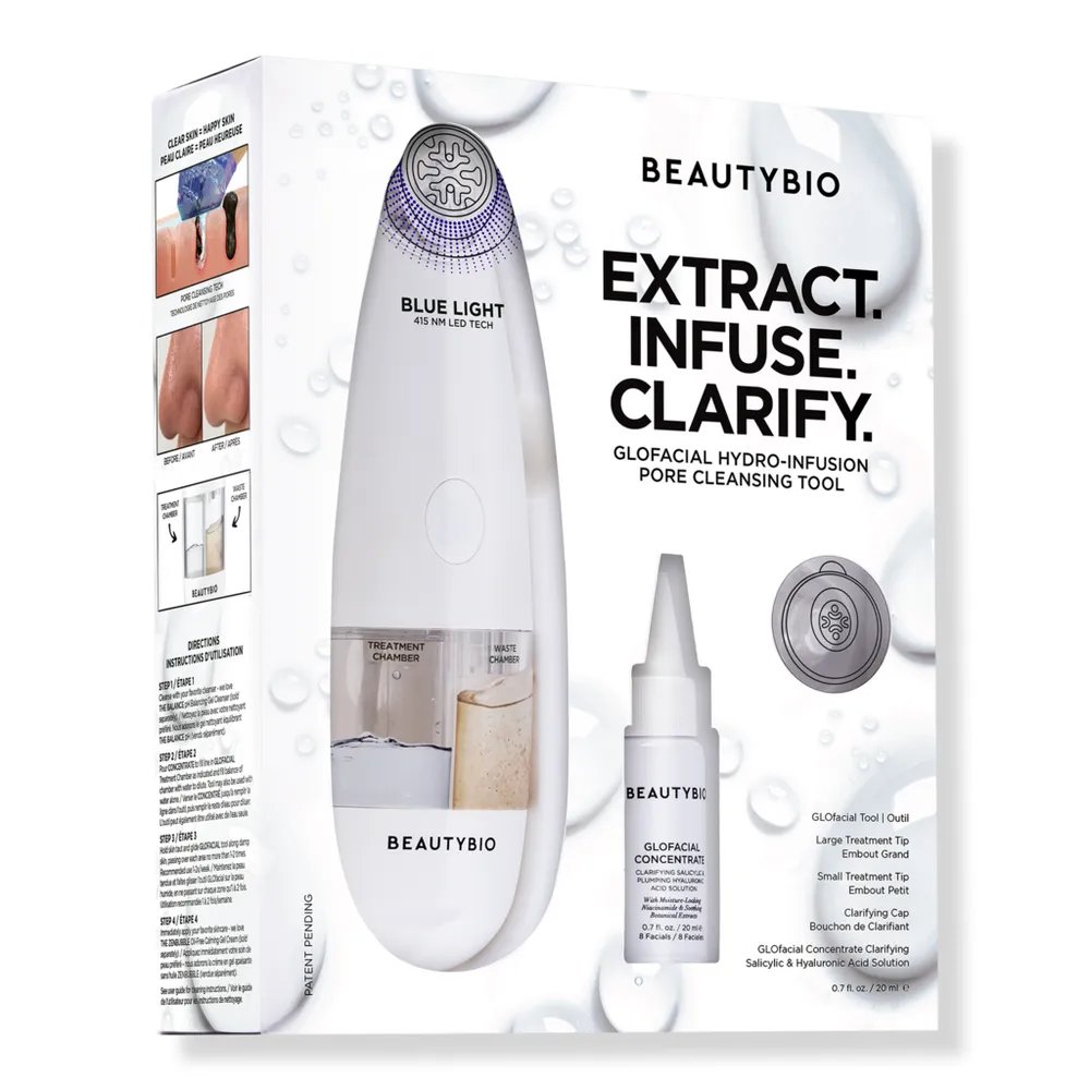 BeautyBio GLOfacial Hydro-Infusion Pore Cleansing + Blue LED Clarifying Tool