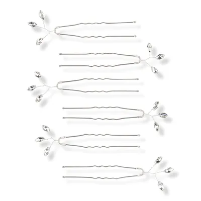Scunci Silver & Rhinestone Hair Pins