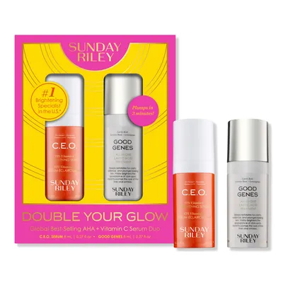 SUNDAY RILEY Double Your Glow AHA + Vitamin C Serum Duo