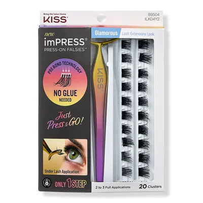 Kiss imPRESS Press-On Falsies Eyelash Clusters, Glamorous