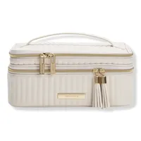 Tartan + Twine Vertical Quilted Train Case With Mirror
