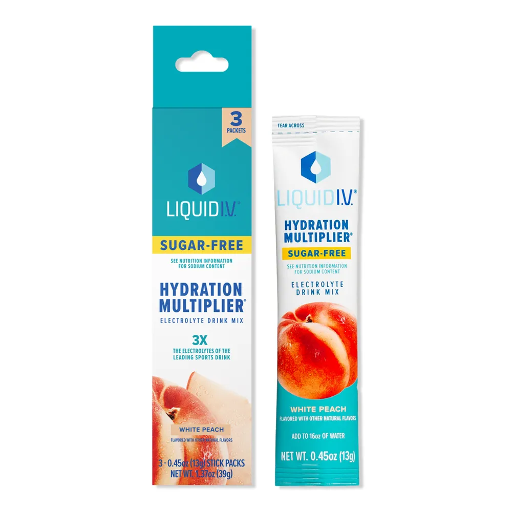 LIQUID I.V. Hydration Multiplier Electrolyte Drink Mix Sugar Free White Peach - ct