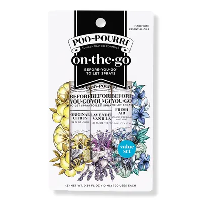 Poo~Pourri Fresh Air On-The-Go 3 Pack Before-You-Go Toilet Spray Travel Size Set