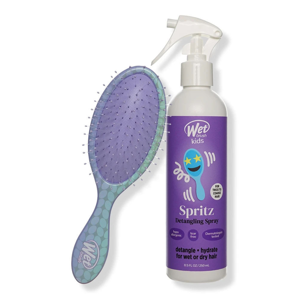 Wet Brush Kids Happy Hair Kit Detangling Spray & Midi Brush