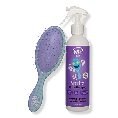 Wet Brush Kids Happy Hair Kit Detangling Spray & Midi Brush