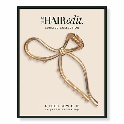 The Hair Edit Gold Gilded Bow Claw Clip