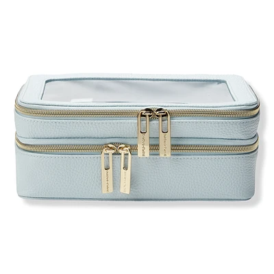 Tartan + Twine Blue Double-Zipper Organizer