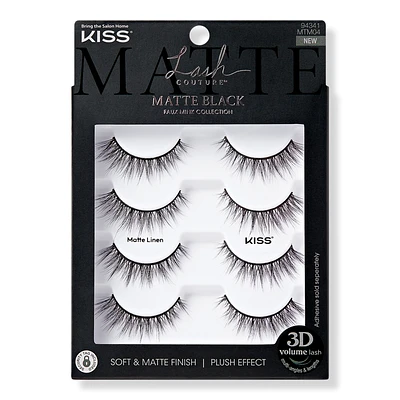 Kiss Lash Couture Matte Black Faux Mink Eyelashes Multipack