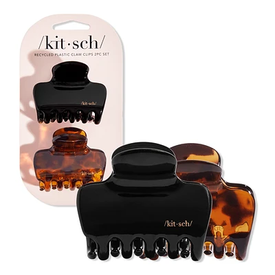 Kitsch Medium Puffy Claw Clips - Black & Tort