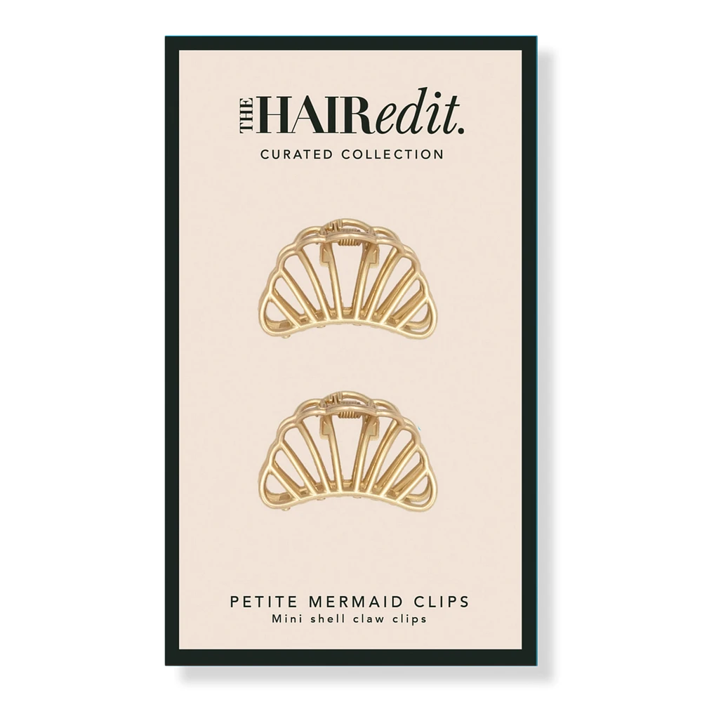The Hair Edit Petite Gilded Mermaid Shell Mini Claw Clips