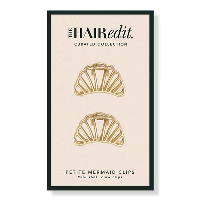 The Hair Edit Petite Gilded Mermaid Shell Mini Claw Clips