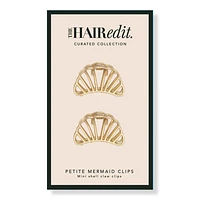 The Hair Edit Petite Gilded Mermaid Shell Mini Claw Clips