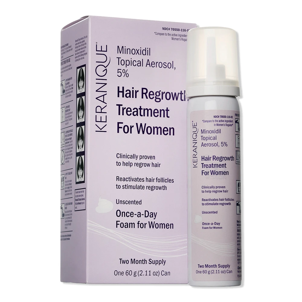 Keranique Hair Regrowth 5% Minoxidil Foam for Women 60-Day Supply