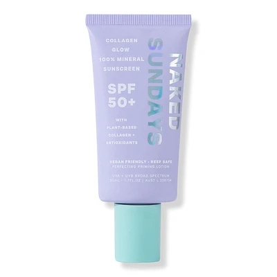 Naked Sundays 100% Mineral Primer Sunscreen SPF 50+ Lotion with Collagen