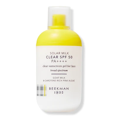 Beekman 1802 Solar Milk Clear SPF 50 Clear Sunscreen Gel