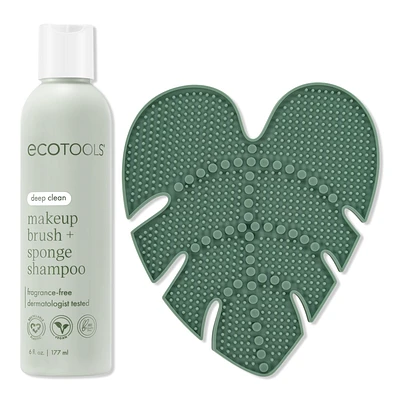 EcoTools Makeup Brush + Sponge Shampoo & Cleansing Pad Bundle