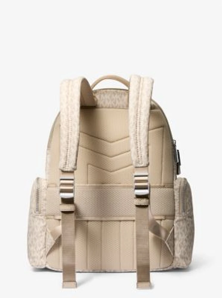 Prescott Large Signature Logo Print Woven Backpack