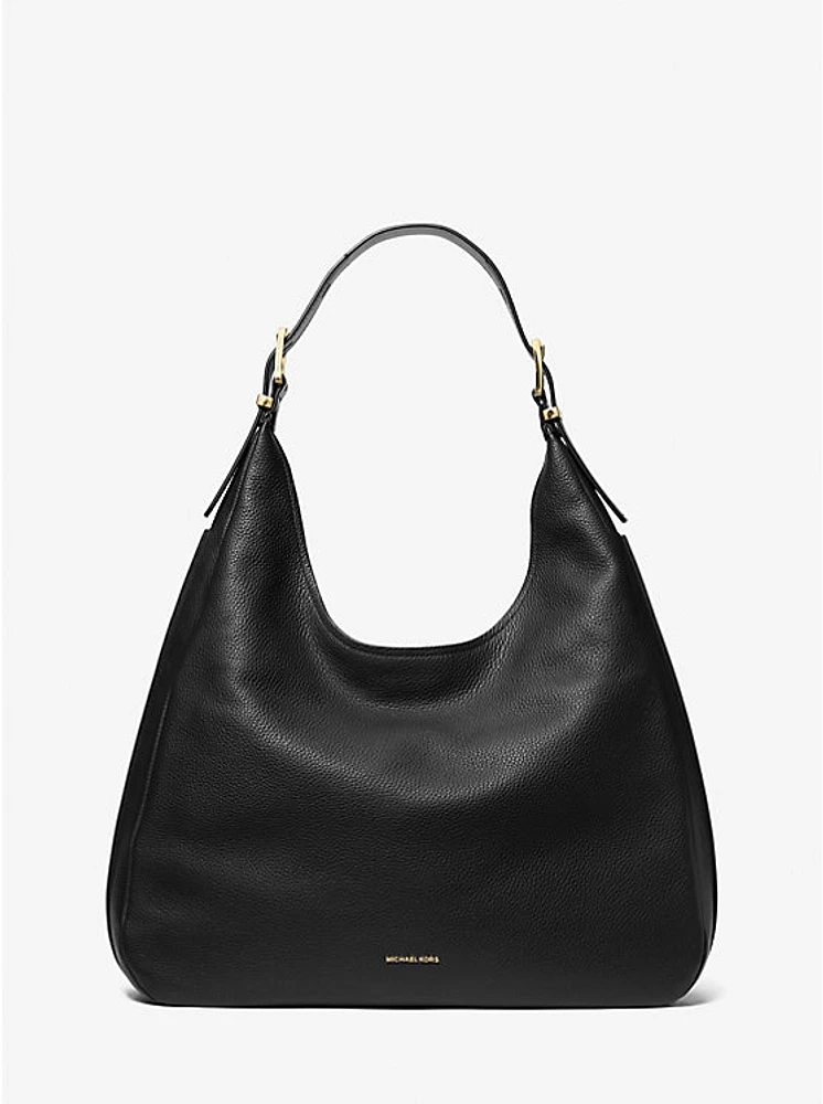 Nolita Large Pebbled Leather Hobo Shoulder Bag