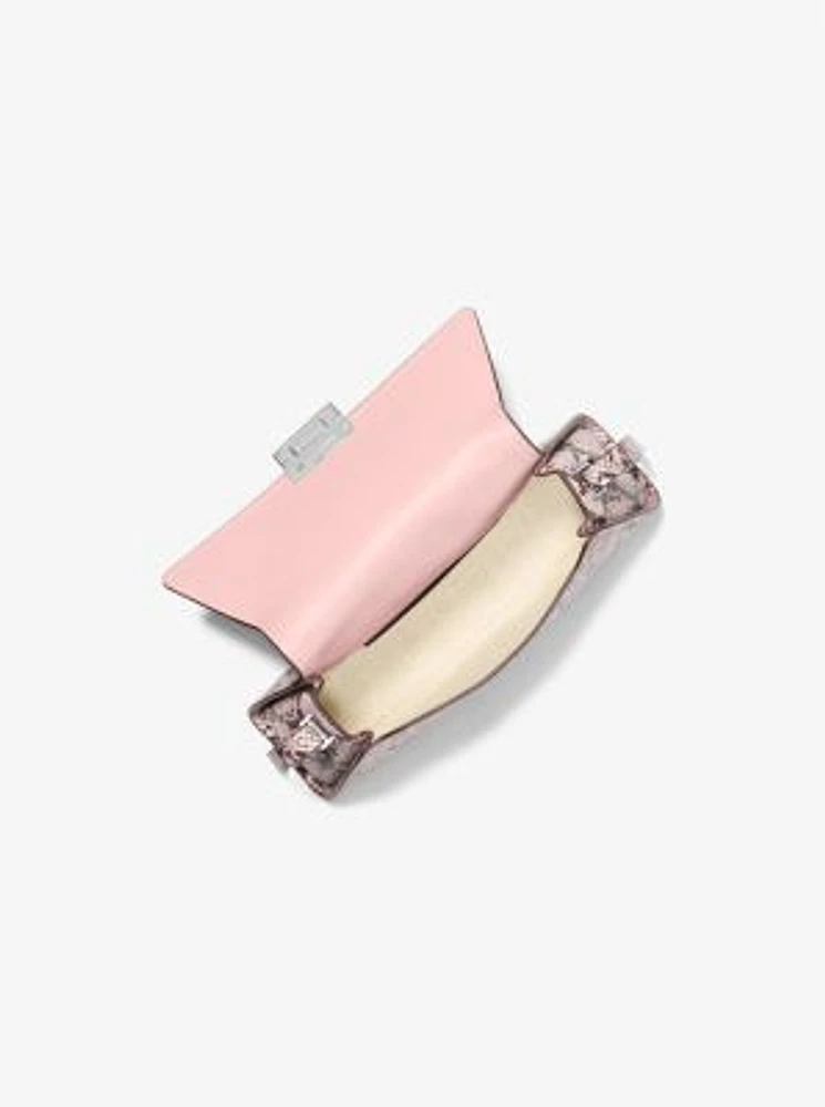 Ludlow Medium Snake Embossed Leather Shoulder Bag