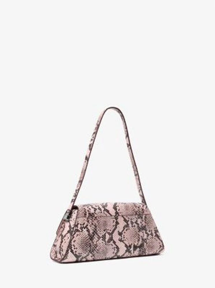 Ludlow Medium Snake Embossed Leather Shoulder Bag