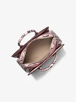 Laila Medium Snake Embossed Leather Satchel