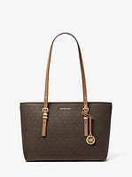 Quinn Medium Signature Logo and Leather Tote Bag
