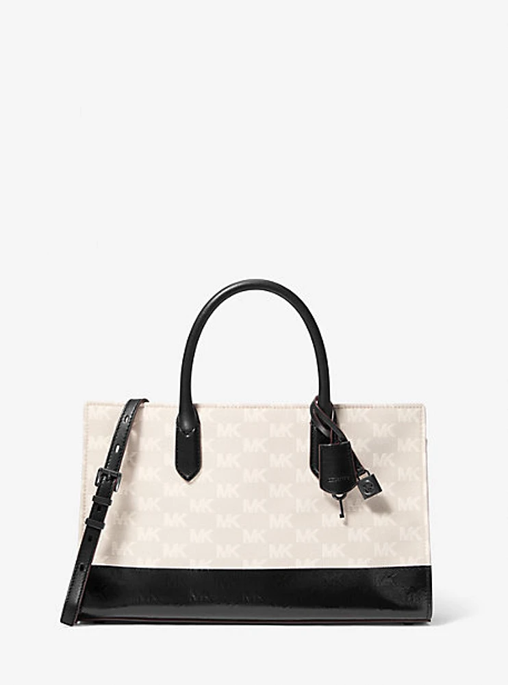Scarlett Medium Logo Jacquard Satchel