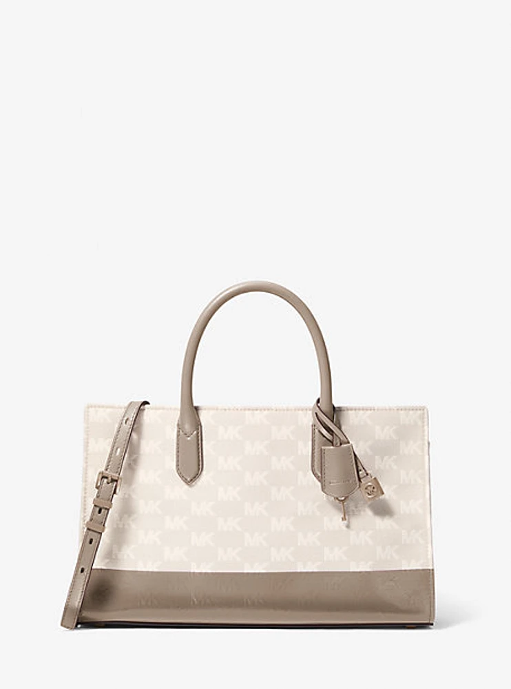 Scarlett Medium Logo Jacquard Satchel
