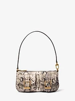 Zoe Small Snake Embossed Leather Convertible Pochette