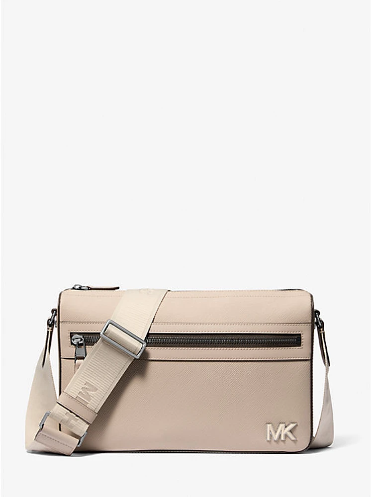 Edison Medium Scratch-Resistant Crossgrain Leather Messenger Bag