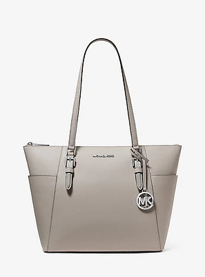 Charlotte Large Saffiano Leather Top-Zip Tote Bag