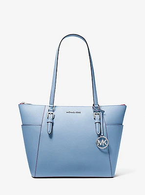 Charlotte Large Saffiano Leather Top-Zip Tote Bag