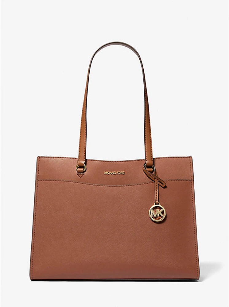 Jet Set Travel Large Saffiano Leather Pocket Tote Bag