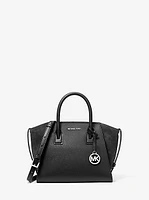 Avril Small Leather and Suede Satchel