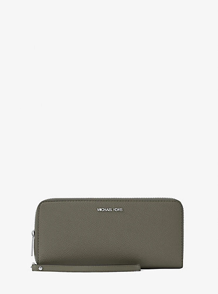 Large Pebbled Leather Continental Wallet