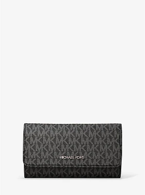 Jet Set Large Signature Logo Tri-Fold Wallet