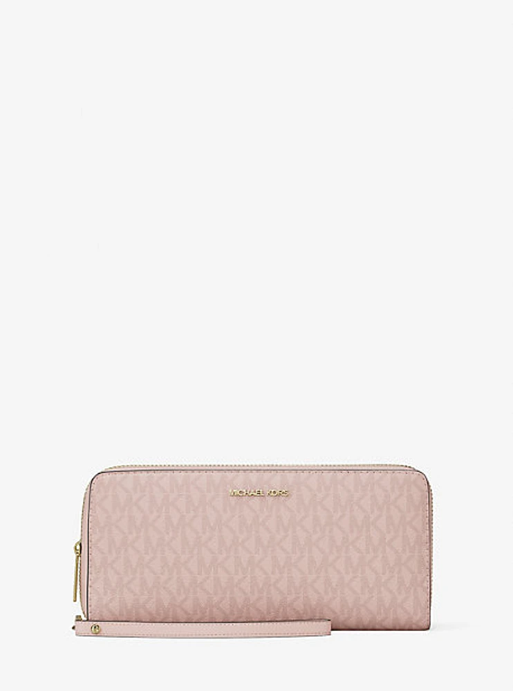 Jet Set Travel Large Signature Logo Continental Wristlet