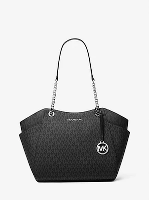 Jet Set Large Signature Logo Shoulder Bag