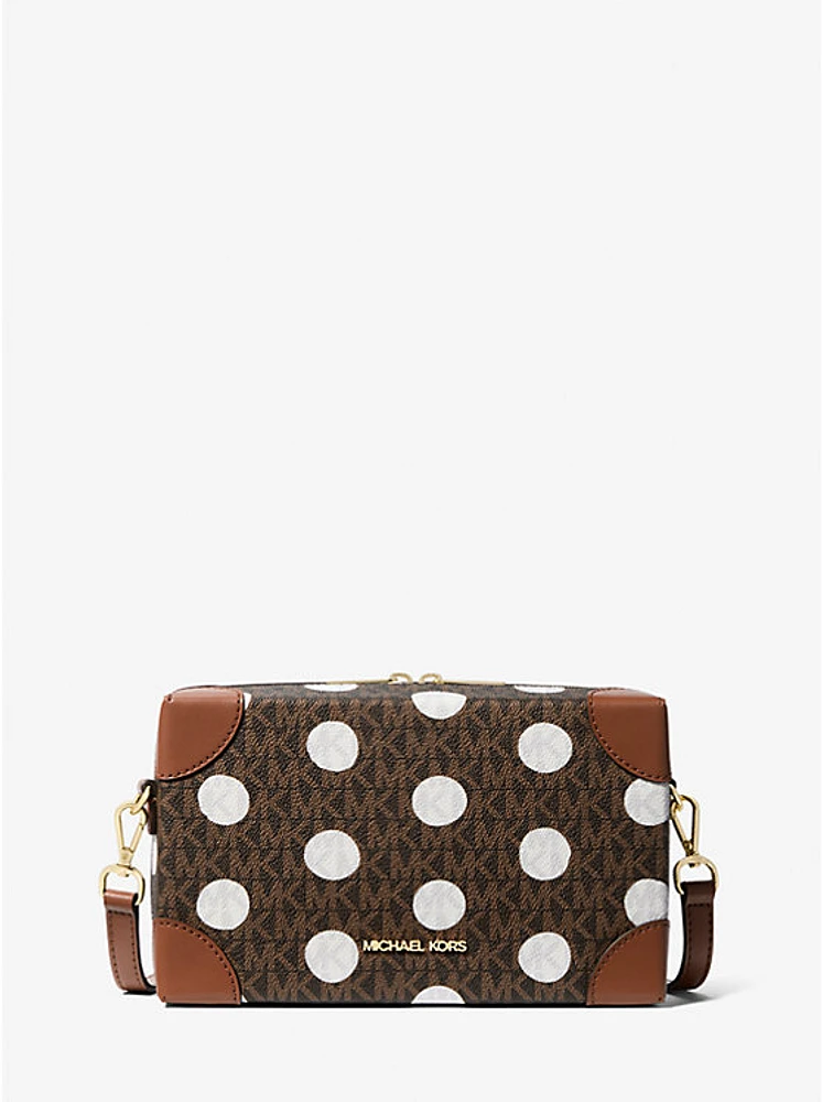 Jeanie Small Polka Dot Signature Logo Trunk Crossbody Bag